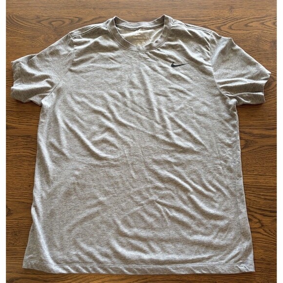 Nike Dri-Fit T-Shirt, Gray, Men’s Large, Short-Sleeve, Round Neck - Picture 1 of 7
